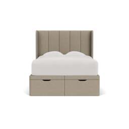 Double Ottoman Storage Bed - Dove Grey - House Linen Mix - Parker - The Cotswold Company - thumbnail 2