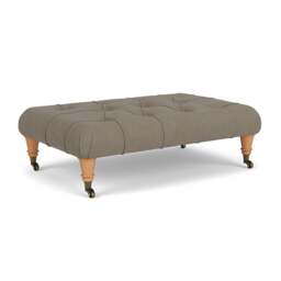 Foot Stool - Mid Grey - House Linen Mix - Amelia Small - The Cotswold Company - thumbnail 1