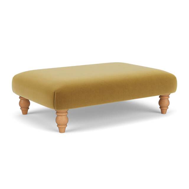 Foot Stool - Mustard - Matt Velvet - Clara - The Cotswold Company - image 1