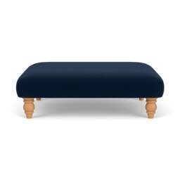 Foot Stool - Deep blue - Matt Velvet - Clara - The Cotswold Company - thumbnail 2