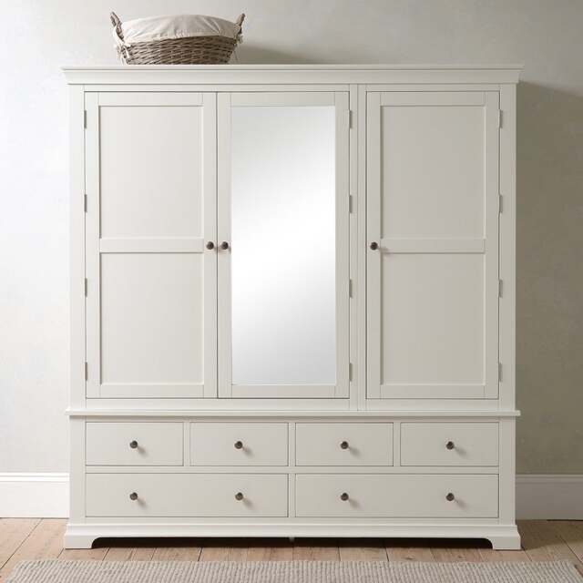 Chantilly Warm White Grand Triple Wardrobe - The Cotswold Company - image 1