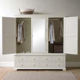 Chantilly Warm White Grand Triple Wardrobe - The Cotswold Company - thumbnail 4