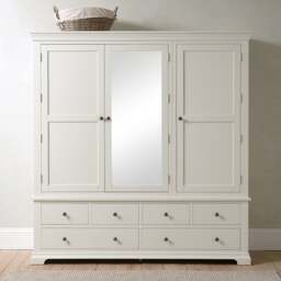 Chantilly Warm White Grand Triple Wardrobe - The Cotswold Company