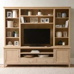 Inglesham Whitewash Oak TV and Media Storage Unit - The Cotswold Company - thumbnail 2