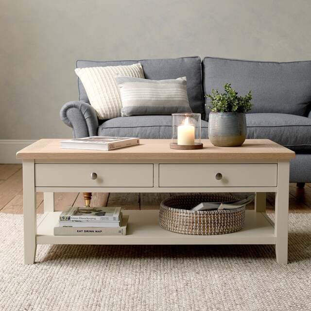 Coffee Table with Drawers - Chester Limestone - The Cotswold Company - image 1