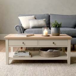 Coffee Table with Drawers - Chester Limestone - The Cotswold Company