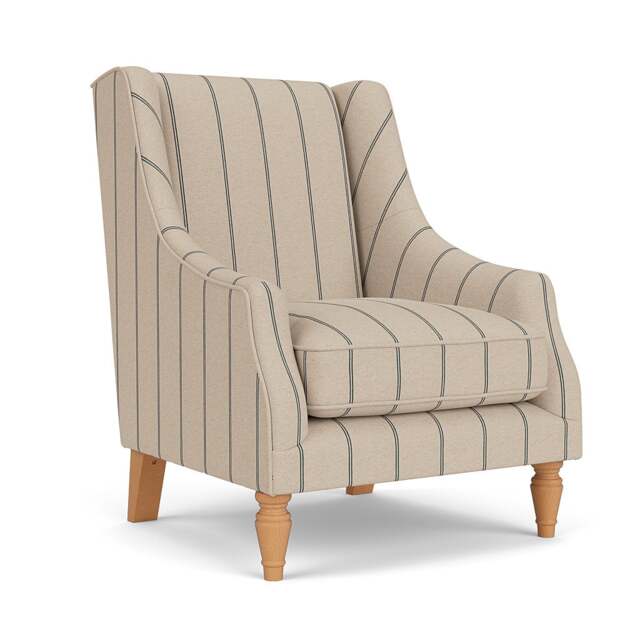 Armchair - Charcoal - Compton Stripe - Annie - The Cotswold Company - image 1