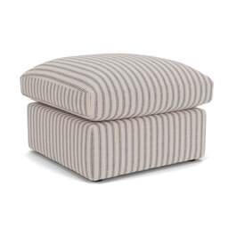 Foot Stool - Indigo - Kingham Stripe - Clarke Small - The Cotswold Company - thumbnail 1