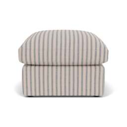 Foot Stool - Indigo - Kingham Stripe - Clarke Small - The Cotswold Company - thumbnail 2