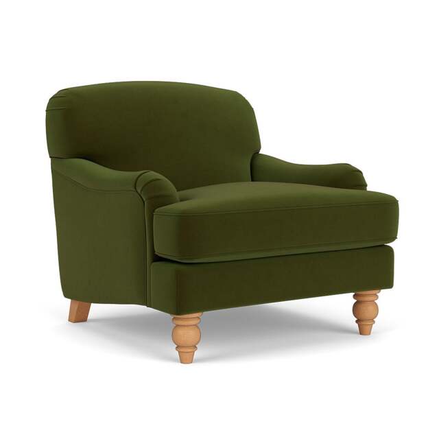 Armchair - Forest Green - Matt Velvet - Ashbee - The Cotswold Company - image 1