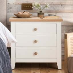 Jumbo Bedside Table - Chester Pure White - The Cotswold Company