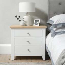 Jumbo Bedside Table - Chester Pure White - The Cotswold Company - thumbnail 2