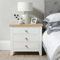 Jumbo Bedside Table - Chester Pure White - The Cotswold Company - thumbnail 3