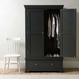 Chantilly Dusky Black Double Wardrobe - The Cotswold Company