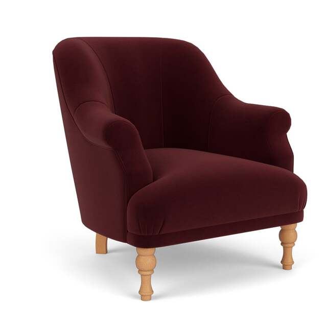 Armchair - Dark Rosehip - Matt Velvet - Everett - The Cotswold Company - image 1