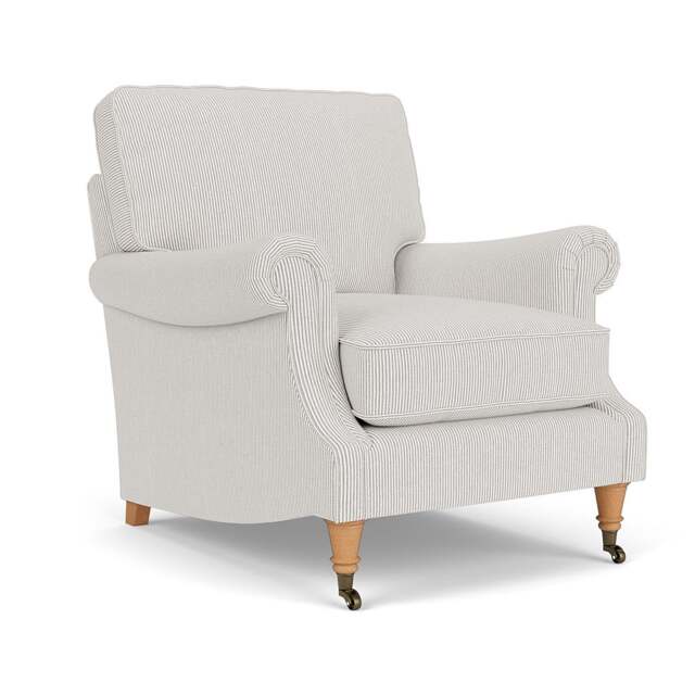 Armchair - Grey - Broadway Stripe - Taylor High Back - The Cotswold Company - image 1