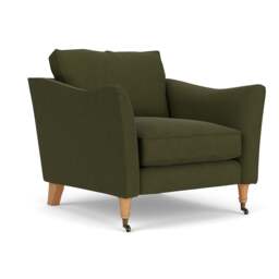 Armchair - Forest Green - House Linen Mix - Robinson - The Cotswold Company