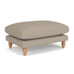 Foot Stool - Natural - Herringbone Weave - Emily - The Cotswold Company