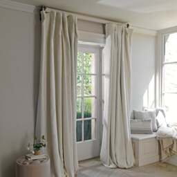 Curtain Pair - 167x182cm - Heathfield Herringbone Weave Ivory - The Cotswold Company - thumbnail 1
