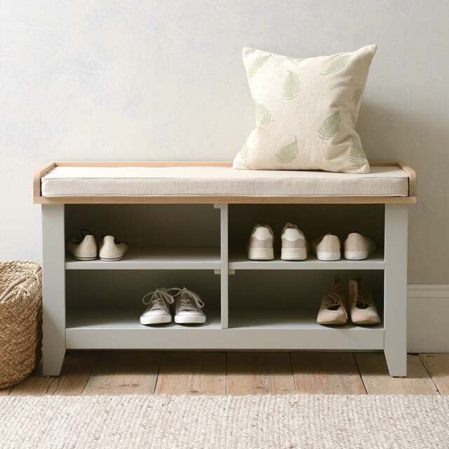 Open Shoe Storage Bench - Chester Dove Grey - The Cotswold Company - image 1