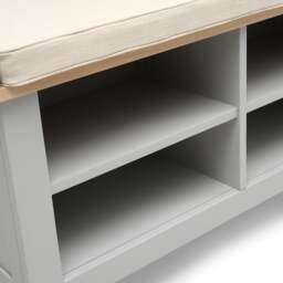 Open Shoe Storage Bench - Chester Dove Grey - The Cotswold Company - thumbnail 7