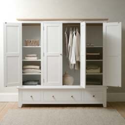 Quad Wardrobe - Chester Pure White - The Cotswold Company - thumbnail 2
