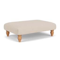 Foot Stool - Lily White - House Linen Mix - Clara - The Cotswold Company