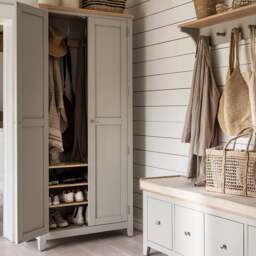 2 Door Hallway Cupboard - Chester Dove Grey - The Cotswold Company