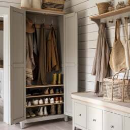 2 Door Hallway Cupboard - Chester Dove Grey - The Cotswold Company - thumbnail 2