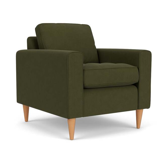 Armchair - Forest Green - House Linen Mix - Saxon - The Cotswold Company - image 1