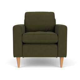 Armchair - Forest Green - House Linen Mix - Saxon - The Cotswold Company - thumbnail 2