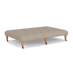 Foot Stool - Natural - Herringbone Weave - Amelia Large - The Cotswold Company