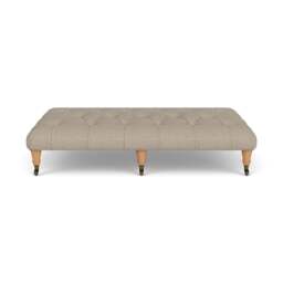 Foot Stool - Natural - Herringbone Weave - Amelia Large - The Cotswold Company - thumbnail 2