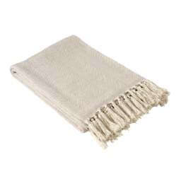 Herringbone Woven Throw Natural 140x190cm - Home Accessories - The Cotswold Company - thumbnail 2