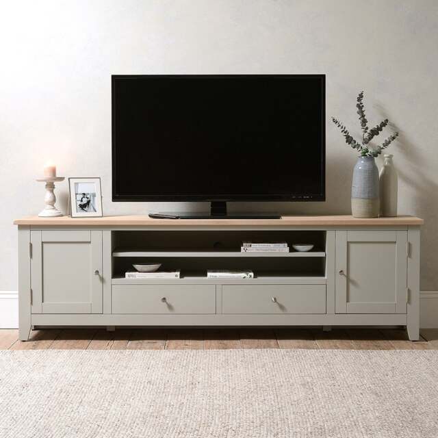 XXL TV Stand up to 90 - Chester Dove Grey - The Cotswold Company - image 1
