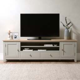 XXL TV Stand up to 90 - Chester Dove Grey - The Cotswold Company - thumbnail 2