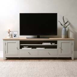 XXL TV Stand up to 90 - Chester Dove Grey - The Cotswold Company