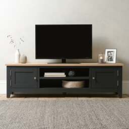 Extra Large TV Stand up to 75 - Chester Charcoal - The Cotswold Company