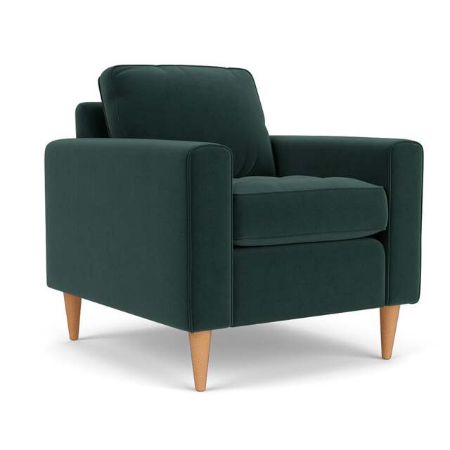 Armchair - Lake - Matt Velvet - Saxon - The Cotswold Company - image 1