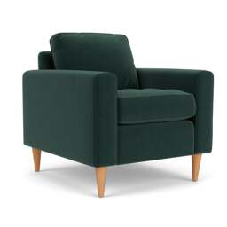 Armchair - Lake - Matt Velvet - Saxon - The Cotswold Company