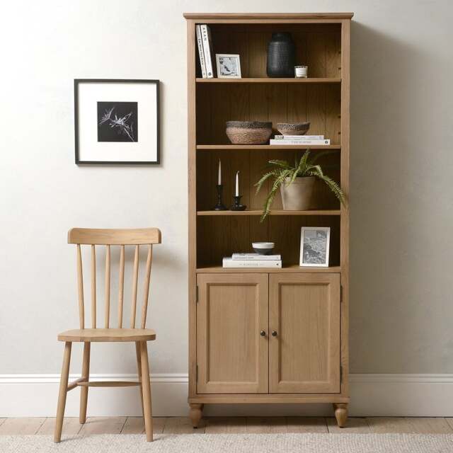 Elkstone Mellow Oak Alcove Display Cabinet - The Cotswold Company - image 1