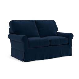 2 Seater Sofa - Deep blue - Matt Velvet - Dawson - The Cotswold Company - thumbnail 1