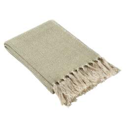 Herringbone Woven Throw Soft Green - Home Accessories - The Cotswold Company - thumbnail 2