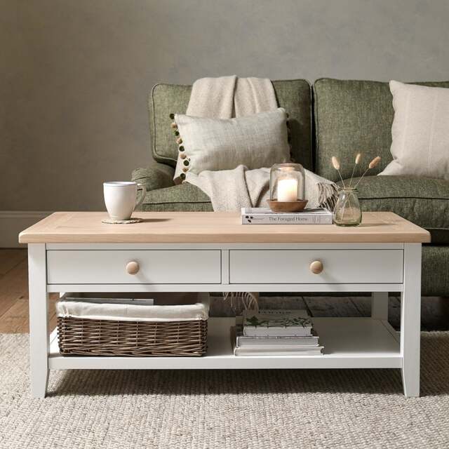 Coffee Table with Drawers - Chester Pure White - The Cotswold Company - image 1