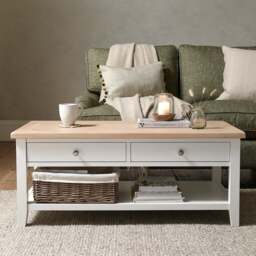 Coffee Table with Drawers - Chester Pure White - The Cotswold Company - thumbnail 2