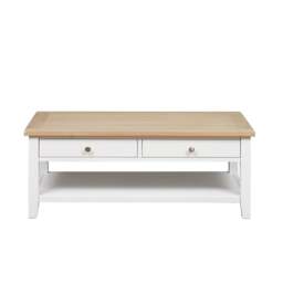 Coffee Table with Drawers - Chester Pure White - The Cotswold Company - thumbnail 4
