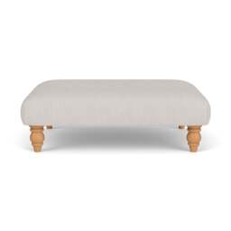 Foot Stool - Soft White - Luxury Italian Linen - Clara - The Cotswold Company - thumbnail 2