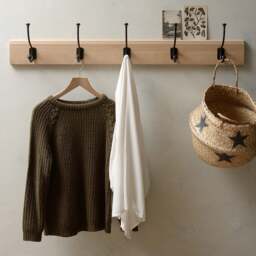 5 Hook Coat Rack - Chester Oak - The Cotswold Company - thumbnail 1