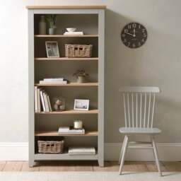 Large Bookcase - Chester Dove Grey - The Cotswold Company