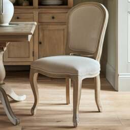 Camille Limewash Oak Dining Chair - The Cotswold Company - thumbnail 1